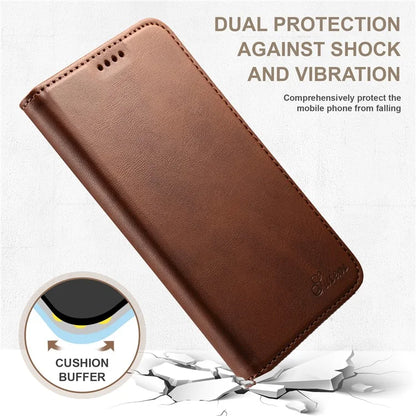 SUTENI for iPhone 15 Plus Wallet Case Calf Texture PU Leather Phone Stand