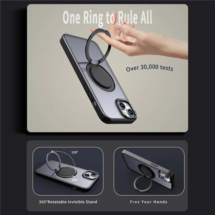 For iPhone 14 Magnetic Case Compatible with MagSafe Ring Kickstand