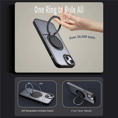 For iPhone 14 Magnetic Case Compatible with MagSafe Ring Kickstand