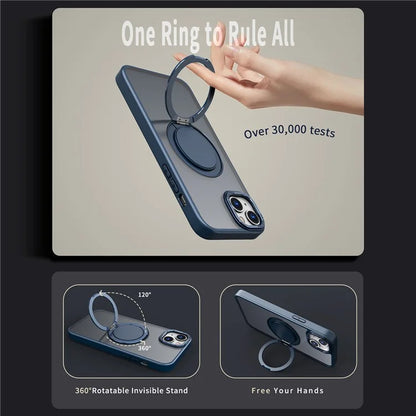 For iPhone 14 Magnetic Case Compatible with MagSafe Ring Kickstand