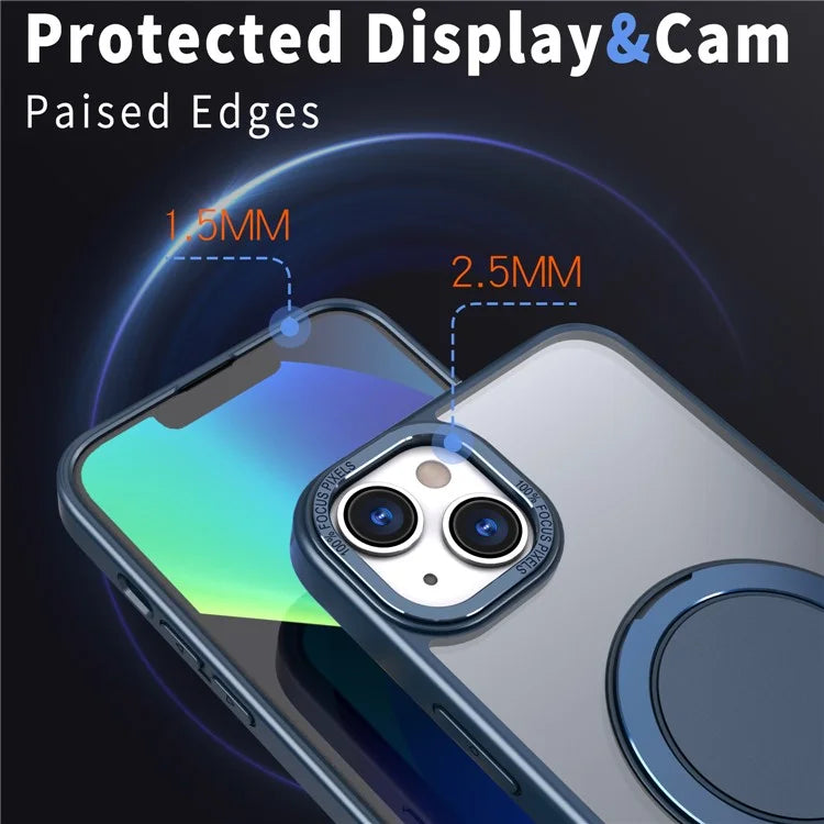 For iPhone 14 Magnetic Case Compatible with MagSafe Ring Kickstand