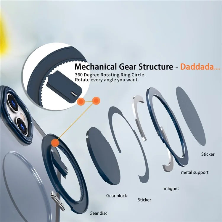 For iPhone 14 Magnetic Case Compatible with MagSafe Ring Kickstand