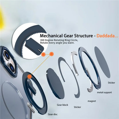 For iPhone 14 Magnetic Case Compatible with MagSafe Ring Kickstand