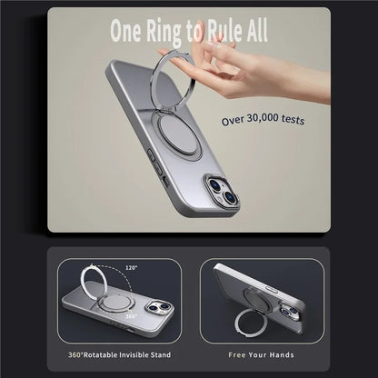 For iPhone 14 Magnetic Case Compatible with MagSafe Ring Kickstand