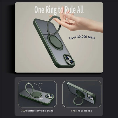 For iPhone 14 Magnetic Case Compatible with MagSafe Ring Kickstand
