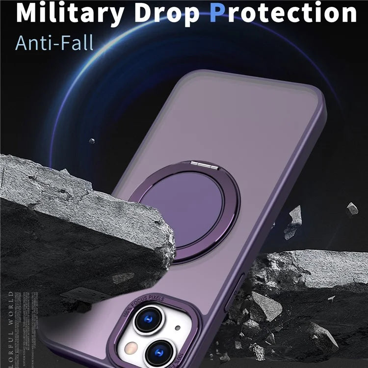 For iPhone 14 Magnetic Case Compatible with MagSafe Ring Kickstand