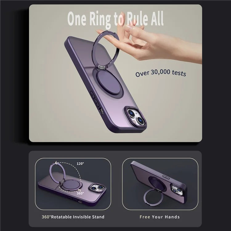 For iPhone 14 Magnetic Case Compatible with MagSafe Ring Kickstand