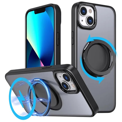 For iPhone 13 Kickstand Phone Case Hidden Gear Magnetic Cover