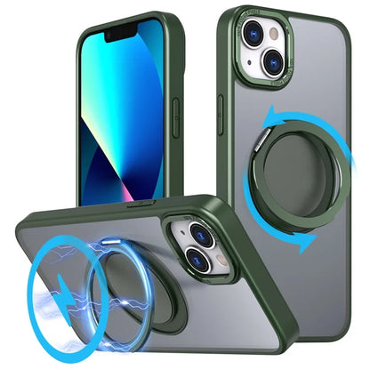 For iPhone 13 Kickstand Phone Case Hidden Gear Magnetic Cover