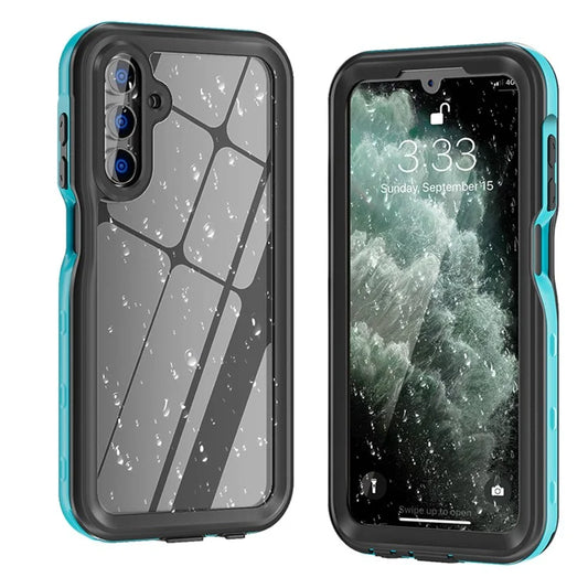 REDPEPPER A Series For Samsung Galaxy A15 5G Case Waterproof Built-in Screen Protector IP68 Underwater+Grass Blue