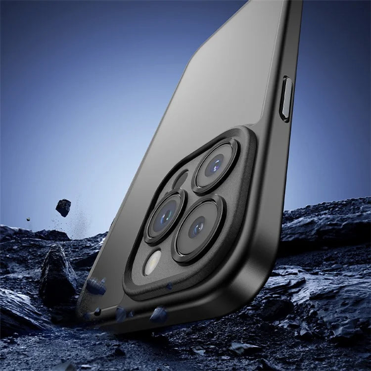 ROCK For iPhone 15 Pro Case Lens Protector Skin Touch PC+TPU Cover