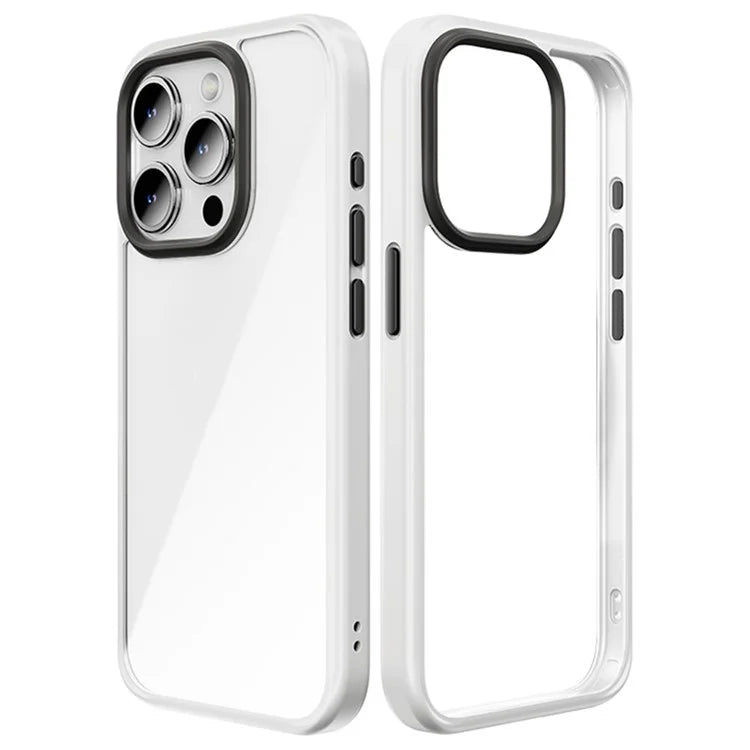 ROCK For iPhone 15 Pro Case TPU+PC Scratch-resistant Transparent Panel Phone Back Cover