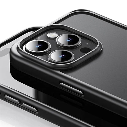 ROCK For iPhone 15 Pro Case TPU+PC Scratch-resistant Transparent Panel Phone Back Cover