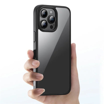 ROCK For iPhone 15 Pro Case TPU+PC Scratch-resistant Transparent Panel Phone Back Cover