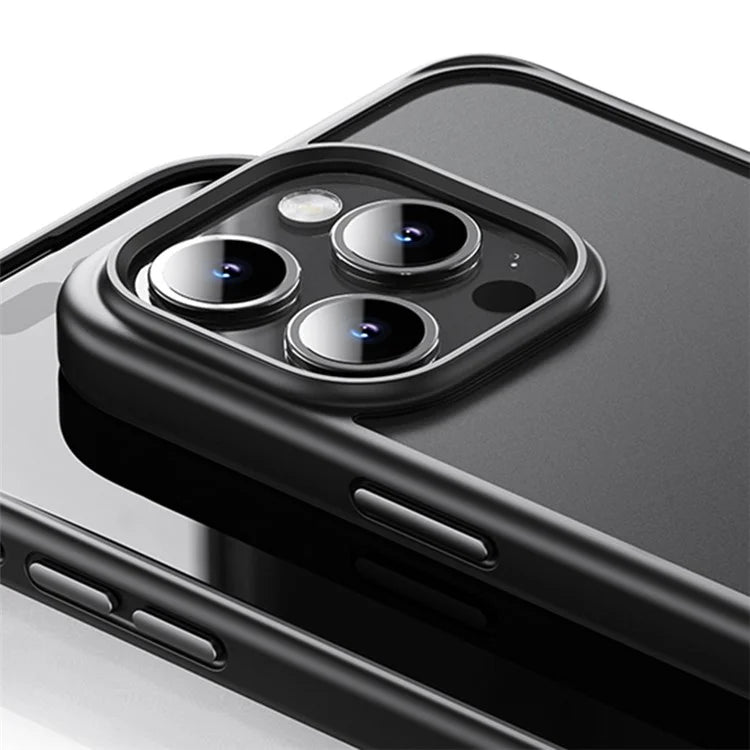 ROCK For iPhone 15 Pro Case TPU+PC Scratch-resistant Transparent Panel Phone Back Cover