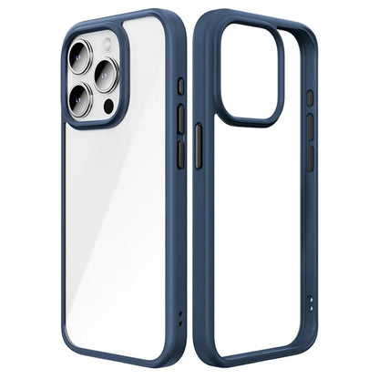 ROCK For iPhone 15 Pro Case TPU+PC Scratch-resistant Transparent Panel Phone Back Cover