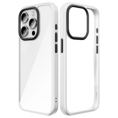 ROCK for iPhone 15 Pro Max Cell Phone Case Transparent Panel TPU+PC Anti-Drop Protective Shell