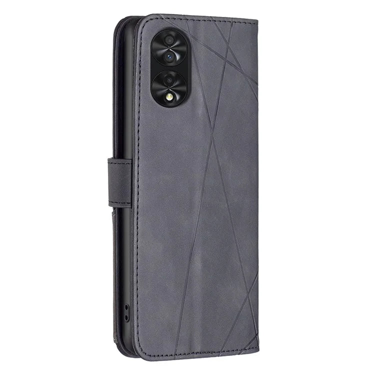 BINFEN COLOR BF05 For TCL 40 NxtPaper PU Leather Case Stand Imprinted Line Wallet Cover