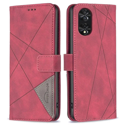 BINFEN COLOR BF05 For TCL 40 NxtPaper PU Leather Case Stand Imprinted Line Wallet Cover