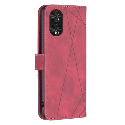BINFEN COLOR BF05 For TCL 40 NxtPaper PU Leather Case Stand Imprinted Line Wallet Cover