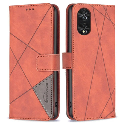 BINFEN COLOR BF05 For TCL 40 NxtPaper PU Leather Case Stand Imprinted Line Wallet Cover