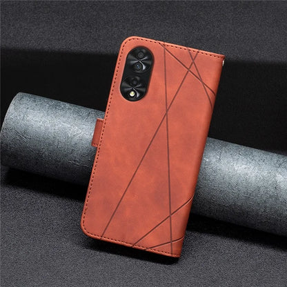 BINFEN COLOR BF05 For TCL 40 NxtPaper PU Leather Case Stand Imprinted Line Wallet Cover
