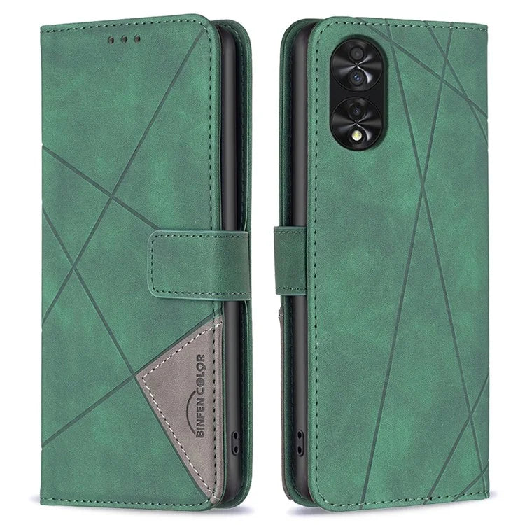 BINFEN COLOR BF05 For TCL 40 NxtPaper PU Leather Case Stand Imprinted Line Wallet Cover