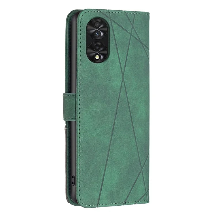 BINFEN COLOR BF05 For TCL 40 NxtPaper PU Leather Case Stand Imprinted Line Wallet Cover