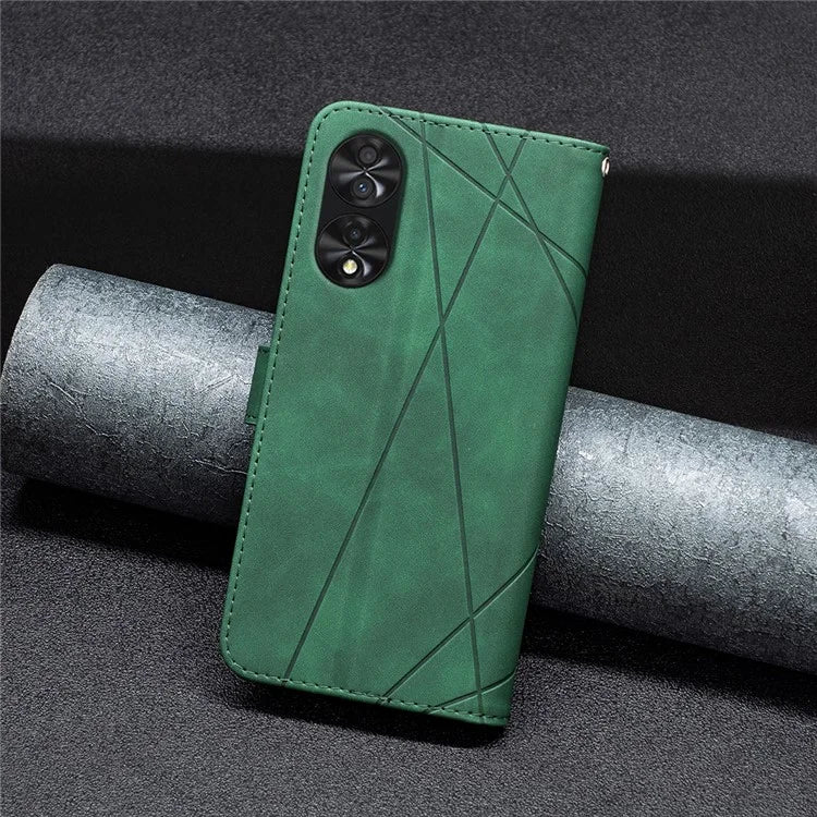 BINFEN COLOR BF05 For TCL 40 NxtPaper PU Leather Case Stand Imprinted Line Wallet Cover