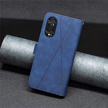 BINFEN COLOR BF05 For TCL 40 NxtPaper PU Leather Case Stand Imprinted Line Wallet Cover
