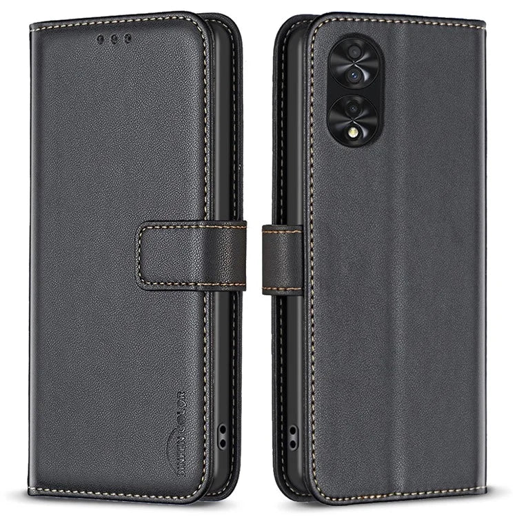 BINFEN COLOR BF17 For TCL 40 NxtPaper PU Leather Case Imprint Phone Cover Wallet Stand
