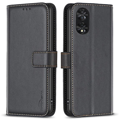 BINFEN COLOR BF17 For TCL 40 NxtPaper PU Leather Case Imprint Phone Cover Wallet Stand