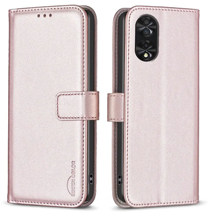 BINFEN COLOR BF17 For TCL 40 NxtPaper PU Leather Case Imprint Phone Cover Wallet Stand