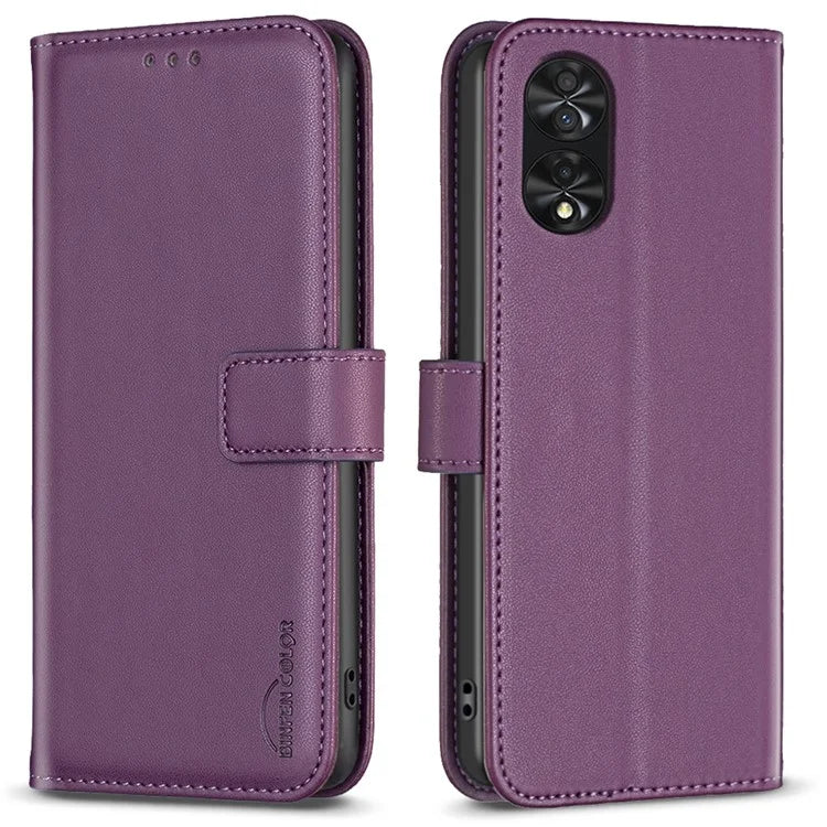 BINFEN COLOR BF17 For TCL 40 NxtPaper PU Leather Case Imprint Phone Cover Wallet Stand