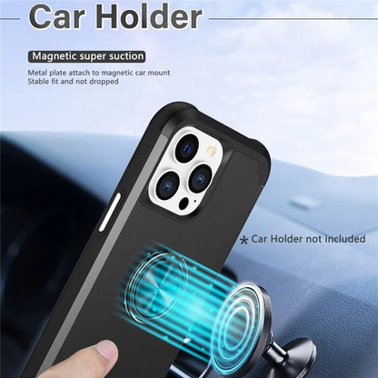 For iPhone 12 Pro Max Case with Ring Kickstand PC+TPU Phone Back Cover