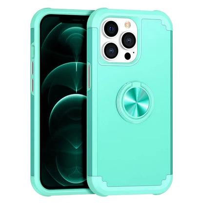For iPhone 12 Pro Max Case with Ring Kickstand PC+TPU Phone Back Cover