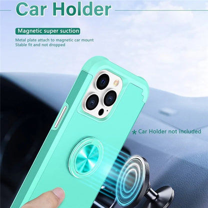 For iPhone 12 Pro Max Case with Ring Kickstand PC+TPU Phone Back Cover