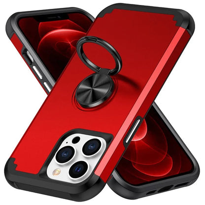 For iPhone 12 Pro Max Case with Ring Kickstand PC+TPU Phone Back Cover