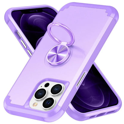 For iPhone 12 Pro Max Case with Ring Kickstand PC+TPU Phone Back Cover