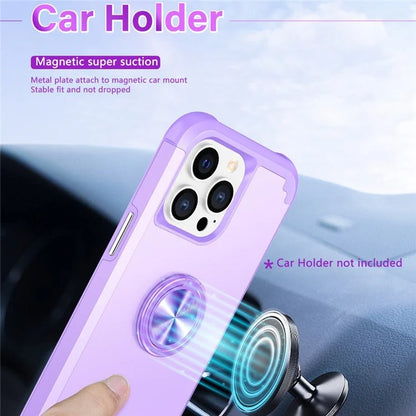 For iPhone 12 Pro Max Case with Ring Kickstand PC+TPU Phone Back Cover
