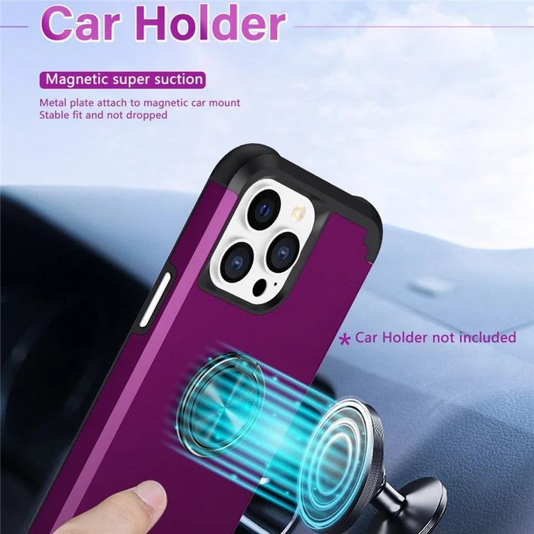 For iPhone 12 Pro Max Case with Ring Kickstand PC+TPU Phone Back Cover