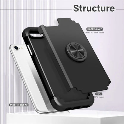 For iPhone 7  /  8  /  SE (2020)  /  (2022) Back Cover with Kickstand PC+TPU Phone Protector Case