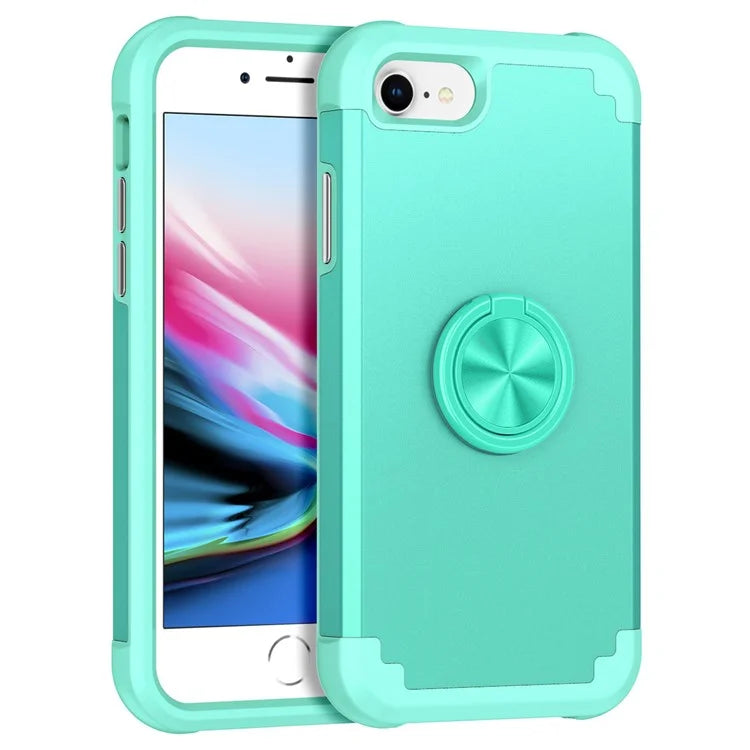 For iPhone 7  /  8  /  SE (2020)  /  (2022) Back Cover with Kickstand PC+TPU Phone Protector Case