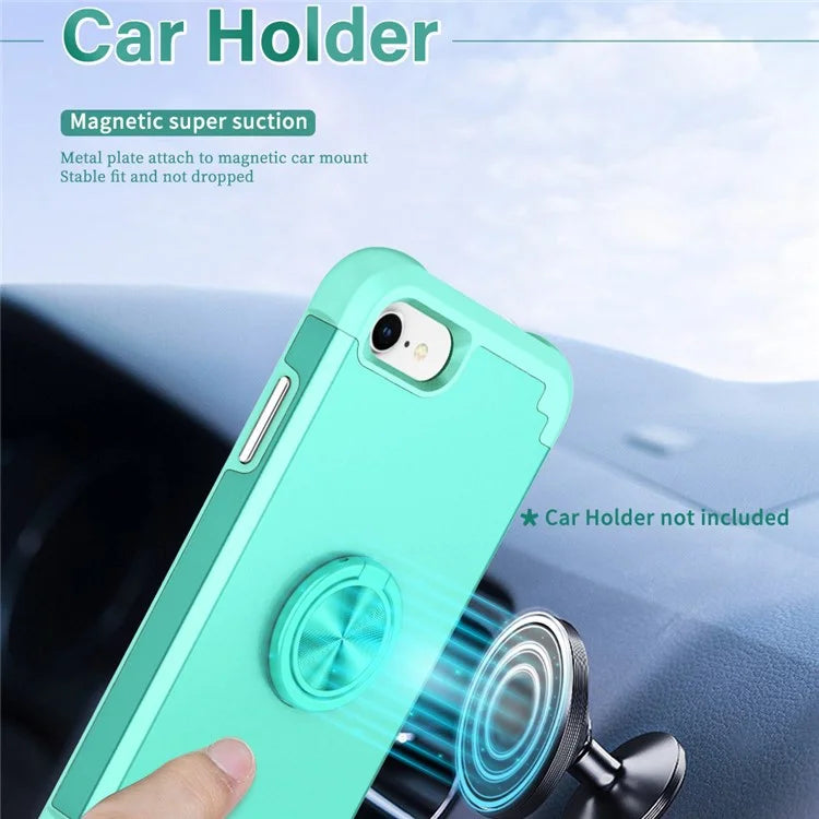 For iPhone 7  /  8  /  SE (2020)  /  (2022) Back Cover with Kickstand PC+TPU Phone Protector Case