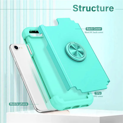 For iPhone 7  /  8  /  SE (2020)  /  (2022) Back Cover with Kickstand PC+TPU Phone Protector Case