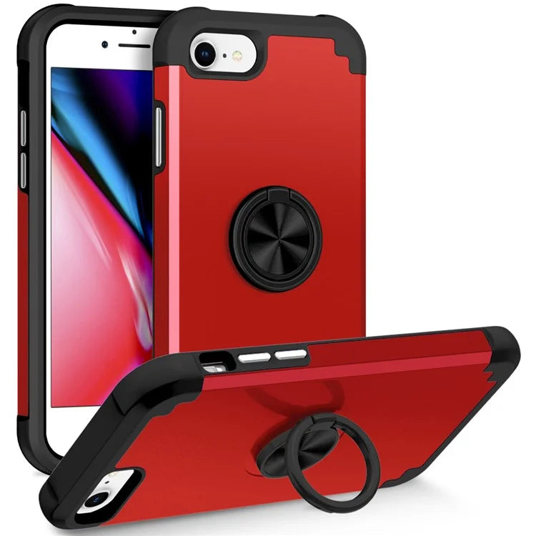 For iPhone 7  /  8  /  SE (2020)  /  (2022) Back Cover with Kickstand PC+TPU Phone Protector Case