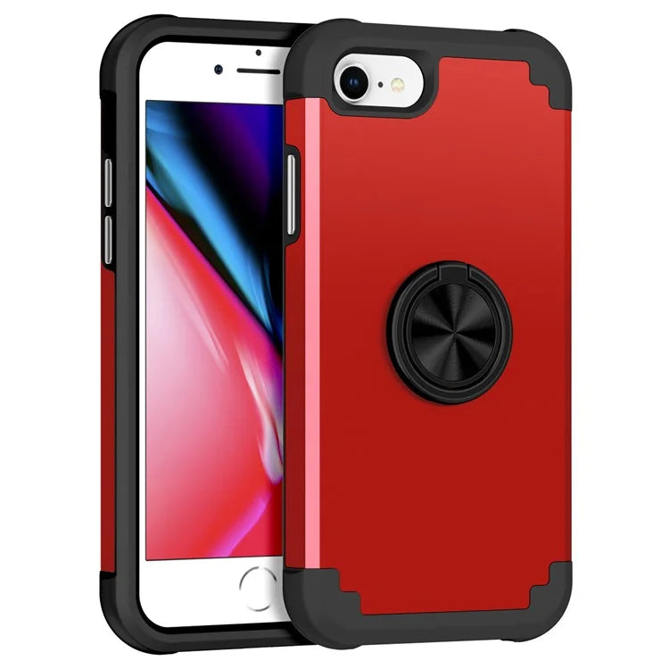 For iPhone 7  /  8  /  SE (2020)  /  (2022) Back Cover with Kickstand PC+TPU Phone Protector Case