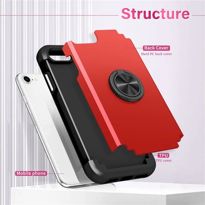 For iPhone 7  /  8  /  SE (2020)  /  (2022) Back Cover with Kickstand PC+TPU Phone Protector Case