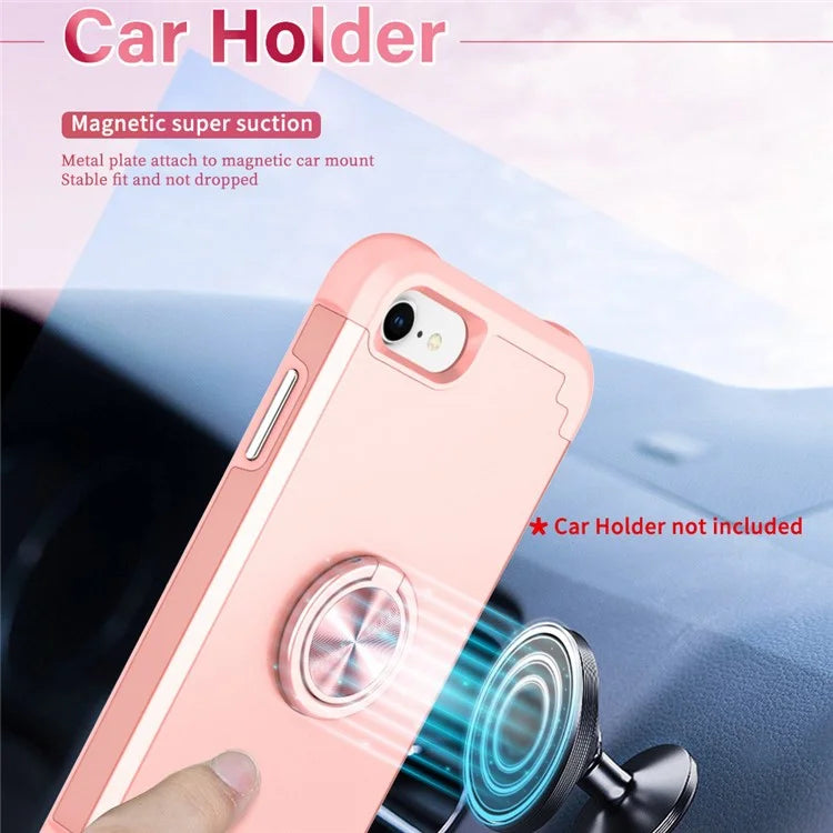 For iPhone 7  /  8  /  SE (2020)  /  (2022) Back Cover with Kickstand PC+TPU Phone Protector Case