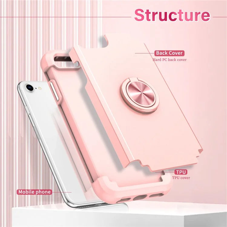 For iPhone 7  /  8  /  SE (2020)  /  (2022) Back Cover with Kickstand PC+TPU Phone Protector Case